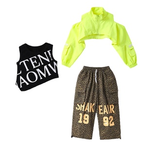 Costumi da ballo jazz leopardati per ragazze, abiti da hip-hop e street dance, abbigliamento per esibizioni e allenamenti di jazz - Product Image 5