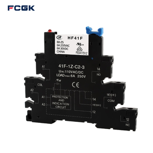 FCGK 41F-1Z-C2-1 6A DIN-rail slanke elektromagnetische relaismodule 6-24VDC SPDT <span class=keywords><strong>interface</strong></span> 240V relaisvoet miniatuur formaat schakelaar - Product Image 2