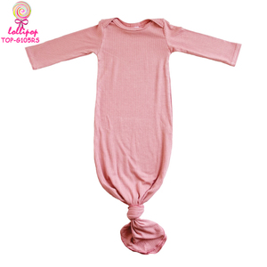 Boutique de ropa para bebés pequeños, saco de <span class=keywords><strong>dormir</strong></span> para bebés, tela de algodón acanalada acurrucada, ropa para niños, manopla anudada, vestido de bebé - Product Image 6