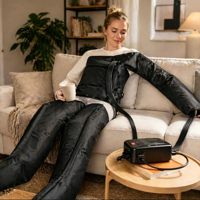 Bottes de récupération pour les jambes LEMESY à compression d'air portable, contrôle manuel filaire, modes de massage personnalisés multiples, pour le sport