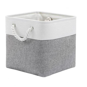 Cesto Portaoggetti Pieghevole Multifunzione in Lino e <span class=keywords><strong>Plastica</strong></span> EVA Rinforzata per Bucato e Giocattoli per Bambini - Product Image 5