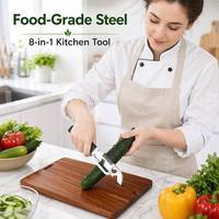 Groenteschiller Roestvrijstalen aardappelschiller Julienne-snijder Fruitschiller Multifunctioneel voedselgereedschap Comfortabel houten handvat