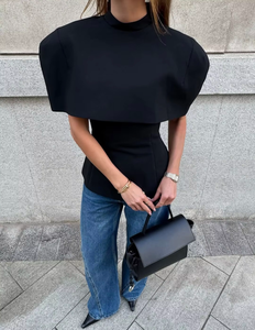 Zevity Completo Due Pezzi da Donna 2026: Blusa Senza Spalline Nera e <span class=keywords><strong>Bianca</strong></span> e Sciarpa, Top <span class=keywords><strong>Sexy</strong></span> Slim Fit con Cintura, Brand di Lusso - Product Image 3