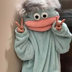 Ugly Fish Big Head Kigurumi <strong>Onesie</strong>, Thick Coral Fleece Big Mouth Monster Winter Cartoon Couple Sleep Loungewear Wholesale - Product Image 3