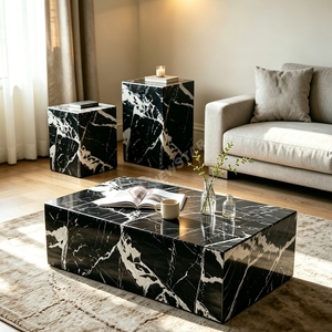 Exclusive Calcutta Coffee <b>Table</b> Modern Stable Plinth for Living Room Matching Furniture - Product Image 1