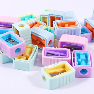 Foska Sáng Tạo Dễ Thương <span class=keywords><strong>Mini</strong></span> Có Thể Tháo Rời An Toàn Macaron Màu Kim Loại Nhựa Bút Chì Vót Với Một Khung Bảo Vệ - Product Image 5