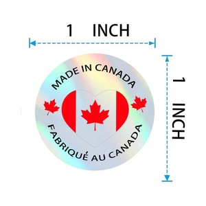 Made In Canada Holographic <b>Stickers</b> Clear BOPP Self Adhesive Circular <b>Logo</b> For Promotional Activities - Product Image 2