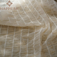 Tissu en maille crochetée rayée HAPPEAK, tissu en tulle transparent et bouffant pour robe femme