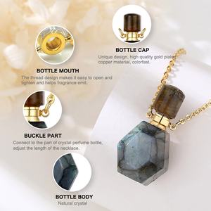 Kalung Liontin Batu Alam Grosir Aromaterapi, Liontin Batu Mata Burung untuk Pria atau Wanita - Product Image 3