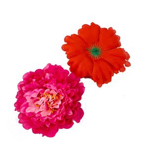 Tête de fleur de pivoine artificielle 20 cm en tissu de soie pour décoration murale de mariage et de maison - Product Image 5