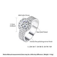 Bague de mariage tendance LUOTEEMI en laiton au design classique avec zircon cubique rond pour femme