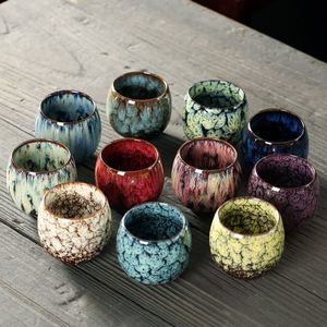 Tasse à thé Kung Fu personnalisée avec logo, faite à la main en poterie, mug de maître en céramique colorée de forme ronde pour café et thé - Product Image 1