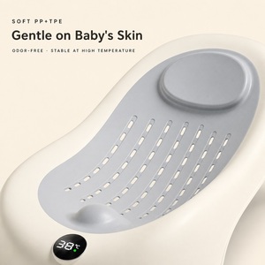 Transat de bain pour bébé avec affichage numérique de la température, pliable, coussin plat en TPE souple, antidérapant, pour nouveau-né, personnalisable OEM - Product Image 6
