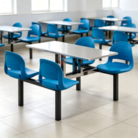 Table et chaises de cantine scolaire commerciale moderne, rectangulaire, 6 places, extensible, durable, mobilier sur mesure