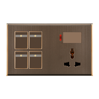 Dégagement Bangladesh Pakistan 4 GANG SWITCH + MFSOCKET ET INDICATEUR AVEC prise d'interrupteur mural DIMMER