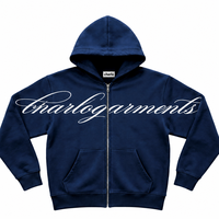 Sweats à capuche zippés personnalisés avec logo, bleu marine, épais, coupe oversize, unisexe, vente en gros, REACH GCC