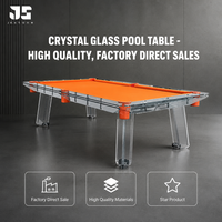 Table de billard de luxe moderne et personnalisable en acier inoxydable et en verre de 7 pieds 8 pieds Tables de billard