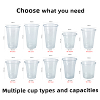Gobelets en plastique jetables personnalisés en PET transparent avec couvercles Boissons froides à emporter Café glacé Latte Jus Smoothie Verre 16 onces