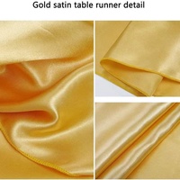 12*108 pouces chemins de table à manger de luxe or Satin tissu pour mariages fêtes Banquets hôtels noël décorations de couleur rouge