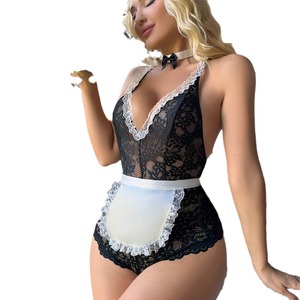Sous-vêtements sexy en dentelle à entrejambe ouvert, série demoiselle d'honneur, tenue moulante pour fête d'anniversaire - Product Image 5
