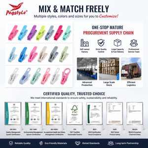 Pinces à <span class=keywords><strong>linge</strong></span> écologiques multi-styles en plastique, 24 pièces, durables, résistantes au vent, pour étendoir à <span class=keywords><strong>linge</strong></span> extérieur - Product Image 6