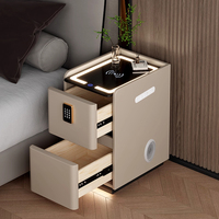 Table de chevet intelligente de luxe personnalisée avec chargement sans fil, audio Bluetooth, USB, lampe LED et serrure à code – Vente en gros