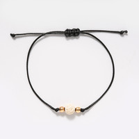 Bracelet de promesse rose au design tendance, cadeau de bijoux, 2 pièces, bracelet de couple en pierre de lave naturelle noire et blanche avec carte de vœux