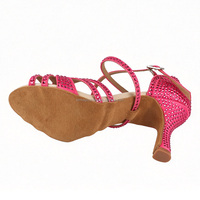 Diamante Tanzschuhe für Damen, lateinamerikanische Tanzschuhe, Salsa-Ballsaal-Tanzschuhe mit Absatz, Party-Performance-Schuhe, lila Hochzeitsschuhe, rosafarben
