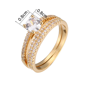 Alianças de Casamento Femininas Modernas em Latão com Zircônia, Banhadas a Ouro e Ouro 18K para Noivado, Casamento, Aniversário e Presente de Festa - Product Image 4