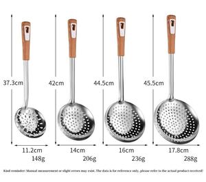 Utensili da Cucina in Acciaio Inox, Set di Cucchiai e Spatole con Manico Effetto Legno in PP, Colino per Cucinare - Product Image 6