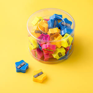 Afilador de lápices de plástico para niños, afilador de lápices rectangular personalizado con forma de <span class=keywords><strong>flor</strong></span> y Estrella, regalo promocional - Product Image 4