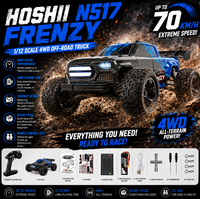 HOSHI N517 Frenzy 1/12 Camion RC tout-terrain 4x4 haute vitesse sans balais, véhicule monstre, câble USB, télécommande 300m, jouets en gros