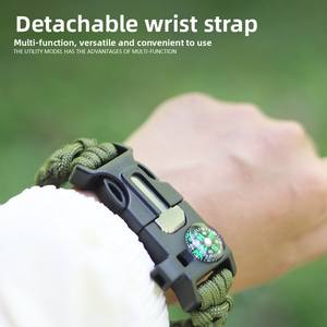 <span class=keywords><strong>Bracelet</strong></span> <span class=keywords><strong>de</strong></span> randonnée cinq en un Wolf Warrior <span class=keywords><strong>Bracelet</strong></span> <span class=keywords><strong>de</strong></span> <span class=keywords><strong>survie</strong></span> en paracorde multifonctionnel à sept cœurs tissé à la main pour l'extérieur - Product Image 3