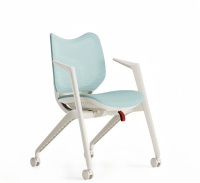 Chaise de formation mobile moderne avec tablette intégrée, cadre pliable, roulettes silencieuses pour chambre et salles de conférence, gain de place