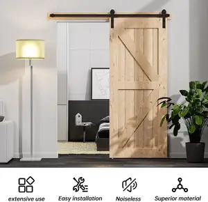 Elegant Mirror Wood Door Grey Painted Interior Bedroom Sliding Mirrored Barn Door With Hardware