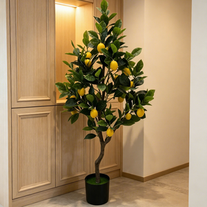 Arbre artificiel <span class=keywords><strong>citronnier</strong></span> en pot de 120 cm, directement de l'usine, avec fruits réalistes, pour la décoration d'hôtels, de bureaux et de maisons. - Product Image 3