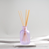 Diffuseur de parfum en verre ambré violet de 100 ml avec bouchon, pour huiles essentielles et peintures aromatiques