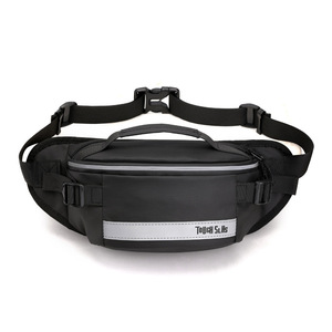 Sac banane pour homme Touch Slics, noir, avec sangle réglable, imperméable, pour le cyclisme en extérieur, usage quotidien, couleur unie, design à lettres - Product Image 3