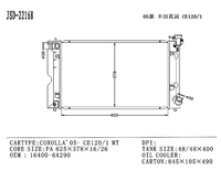 Nouveaux radiateurs de rechange YunChi pour TOYOTA COROLLA 2005-CE120 121 MT, système de refroidissement, référence 16400-6A290