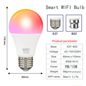 Nueva bombilla <span class=keywords><strong>Led</strong></span> inteligente 9W 10W E27 E26 lámpara remota colorida RGB luz regulable <span class=keywords><strong>Alexa</strong></span> Bombilla Foco Inteligente Wifi <span class=keywords><strong>Led</strong></span> bombilla inteligente - Product Image 4