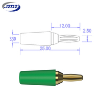 Connecteur de câble mâle banane plaqué or mini 2,5 mm JZDZ 30Vac-60Vdc/Max.10AJ.10007