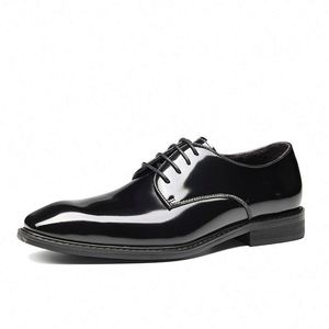 Chaussures Oxford pour hommes, style italien, en cuir véritable, à lacets, faites à la main, pour les occasions spéciales, bout pointu, respirantes, antidérapantes, légères - Product Image 5