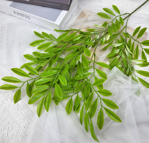 Venta al por mayor de plástico de seda verde follaje dejar tallos ramas de hojas artificiales <span class=keywords><strong>para</strong></span> la decoración del hogar de la boda - Product Image 6