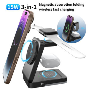 Cargador Inalámbrico, Soporte Magnético <span class=keywords><strong>3</strong></span> en 1 para Carga Inalámbrica, Base de Carga Rápida para iPhone Series 17/16/15/14/13/12 - Product Image 2