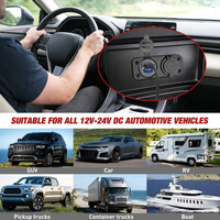 Panneau de commande marin 2 modules étanche avec chargeur USB QC3.0 PD Type-C et prise allume-cigare 12V pour VR, bateau, caravane, tout-terrain