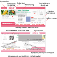 Étiquette adhésive en papier sécurisé RFID personnalisée, anti-contrefaçon, code matriciel, autocollant avec des fonctionnalités marketing