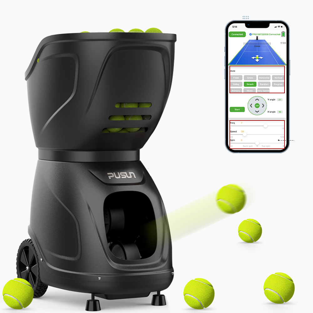 Hot Sale 20-140km/h 35 Landing Points 160-Ball Abs Metal Smart App Control Tennis Ball Machine for Professionals Padel Machine