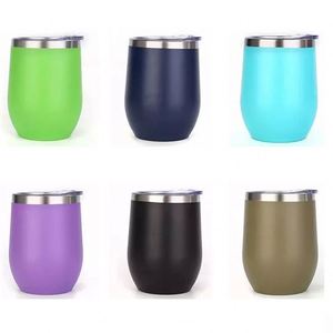 Sweat Free Powder Coated Surface Wine <b>Cup</b> With Lid 12Oz <b>Reusable</b> Eco Friendly <b>Cup</b> Corporate Giveaway Gift ASM09 - Product Image 5