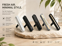 Diffuseur de parfum pour voiture en métal, recharge de parfum solide pour voiture, diffuseur de voiture personnalisé avec logo, rafraîchisseur d'air pour voiture