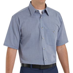 Red Kap Hombres Mini Plaid Workwear Camisa Uniforme Estilo - Product Image 1